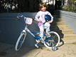 Posing with the new bicycle